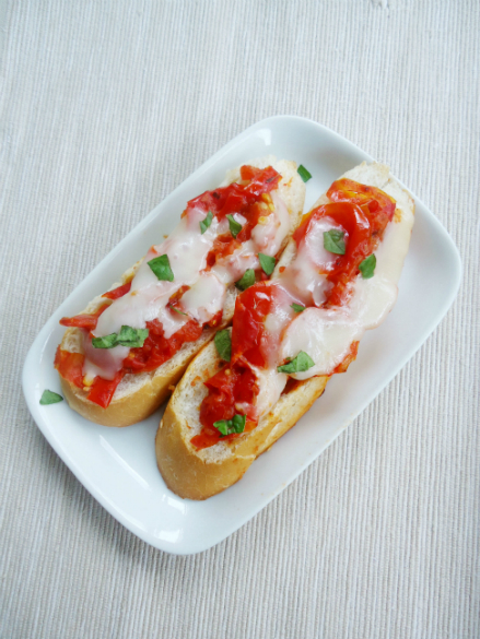Simple Sunday Snack: Cherry Tomatoes on Baguettes